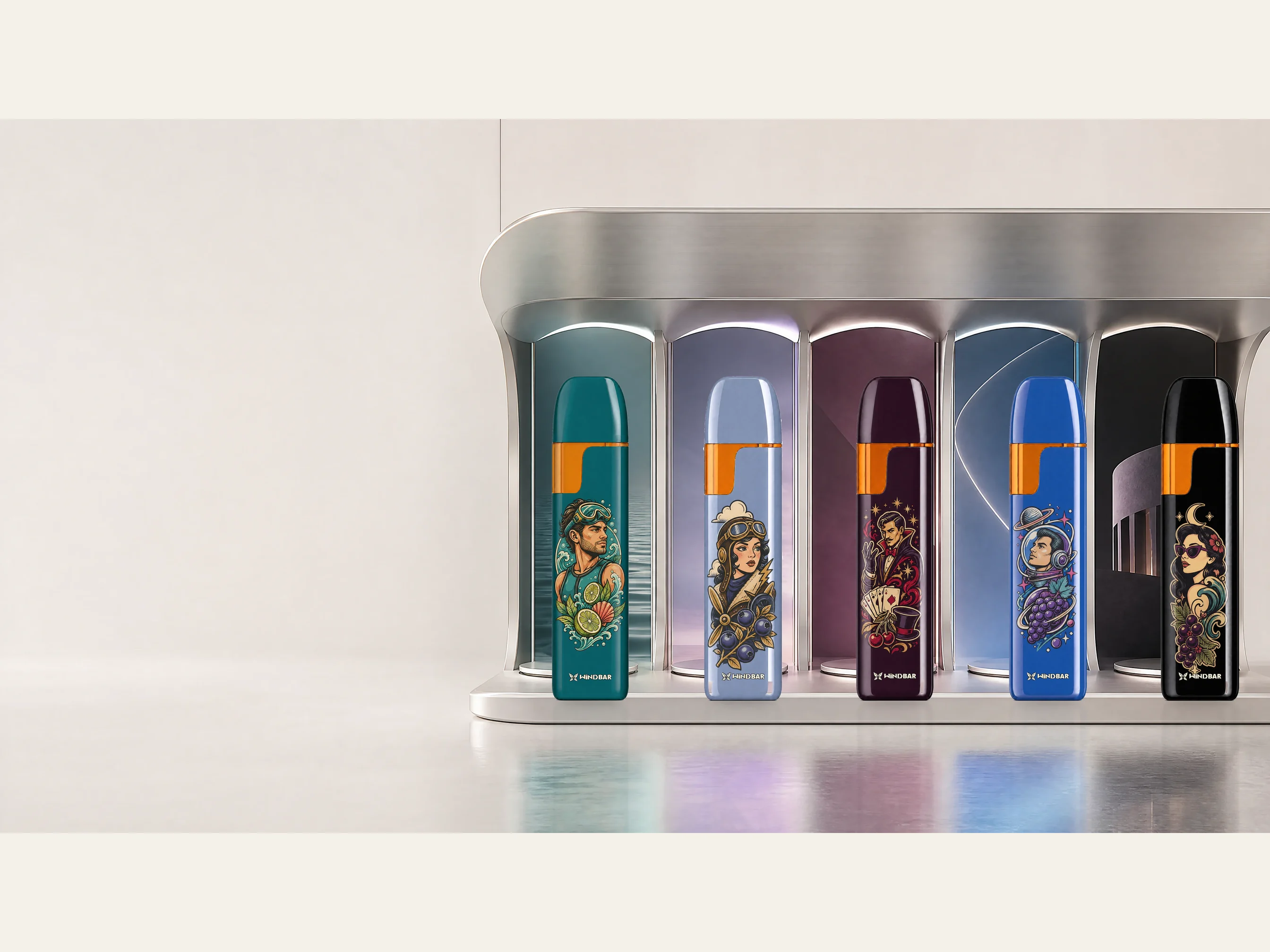 WINDBAR Voyagers D91 five finishes slim vaporizer lineup, adults 21+