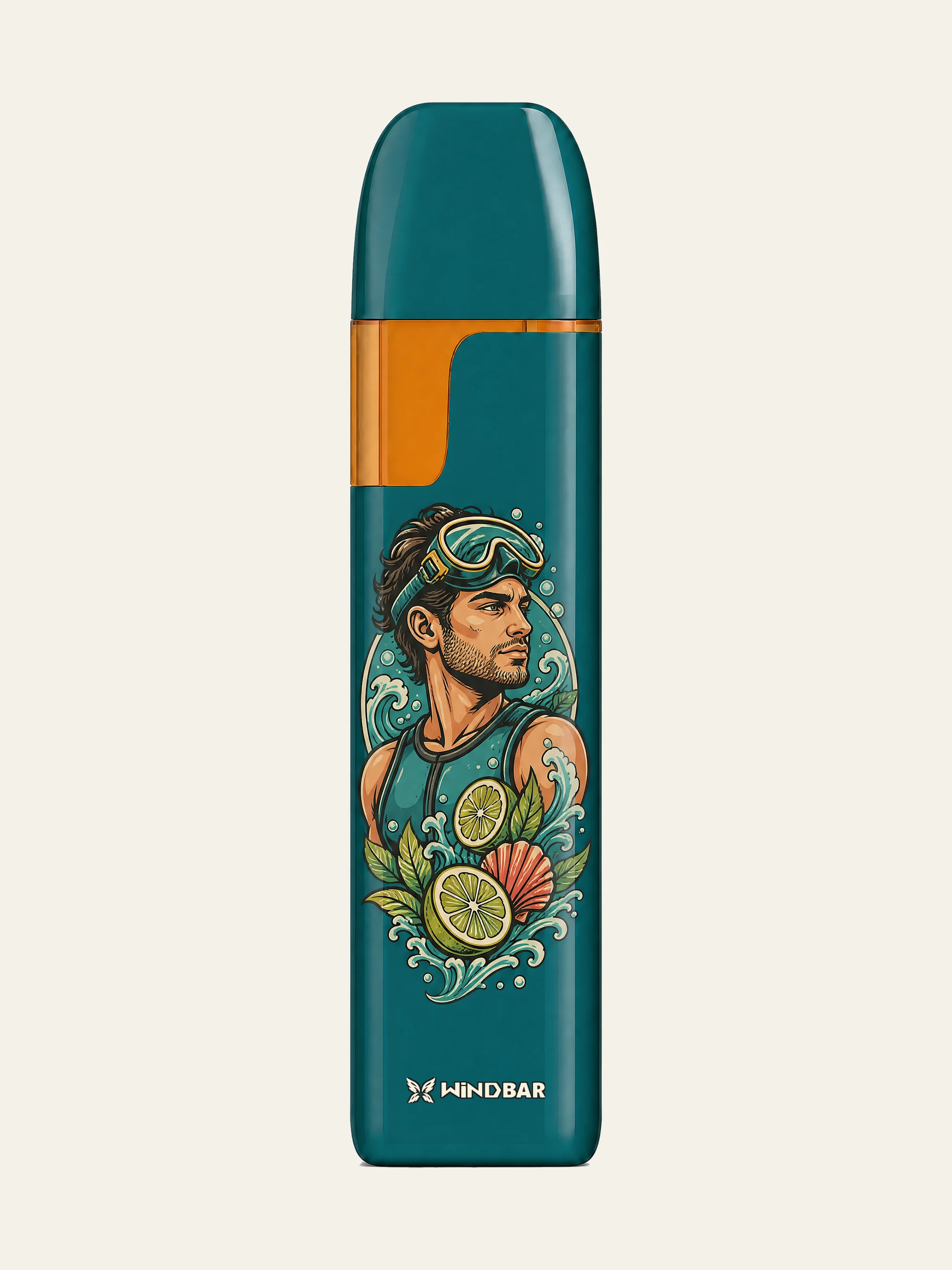 WINDBAR D91 Transformative Teal ultra slim vape, Voyagers catalog front, adults 21+