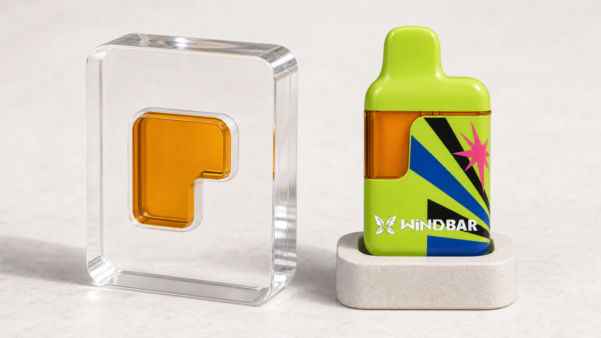 D95 Wasabi Spark beside a sealed optical cross-section representing its integrated reservoir