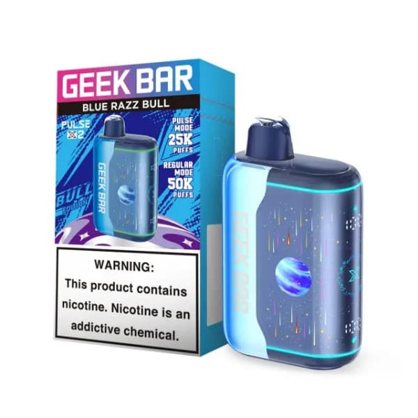 Geek Bar Pulse X2 50K Puffs Disposable Blue Razz Bull, geek bar skyview, geek bar pulse flavors, how to charge a geek bar pulse, geek bar pulse vs pulse x, blue razz ice geek bar — WINDBAR