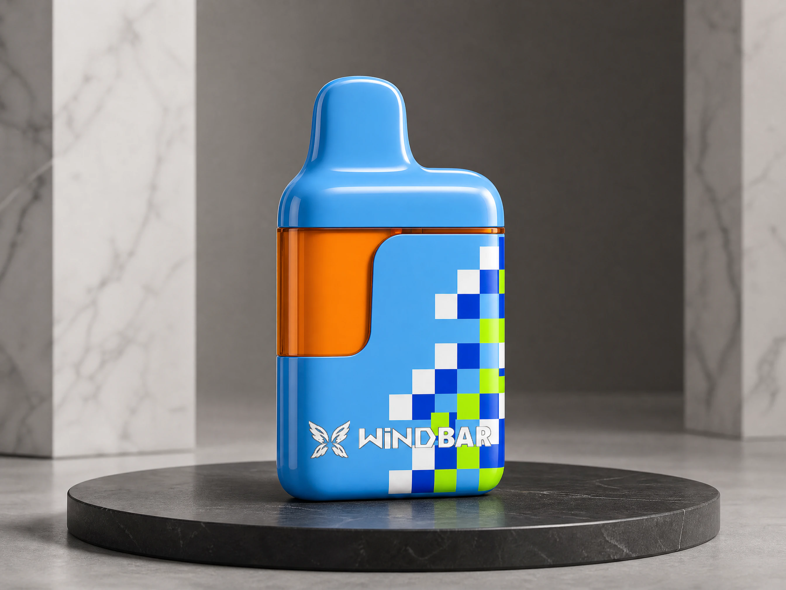 WINDBAR D95 Cool Blue Pixel compact vaporizer, front catalog view